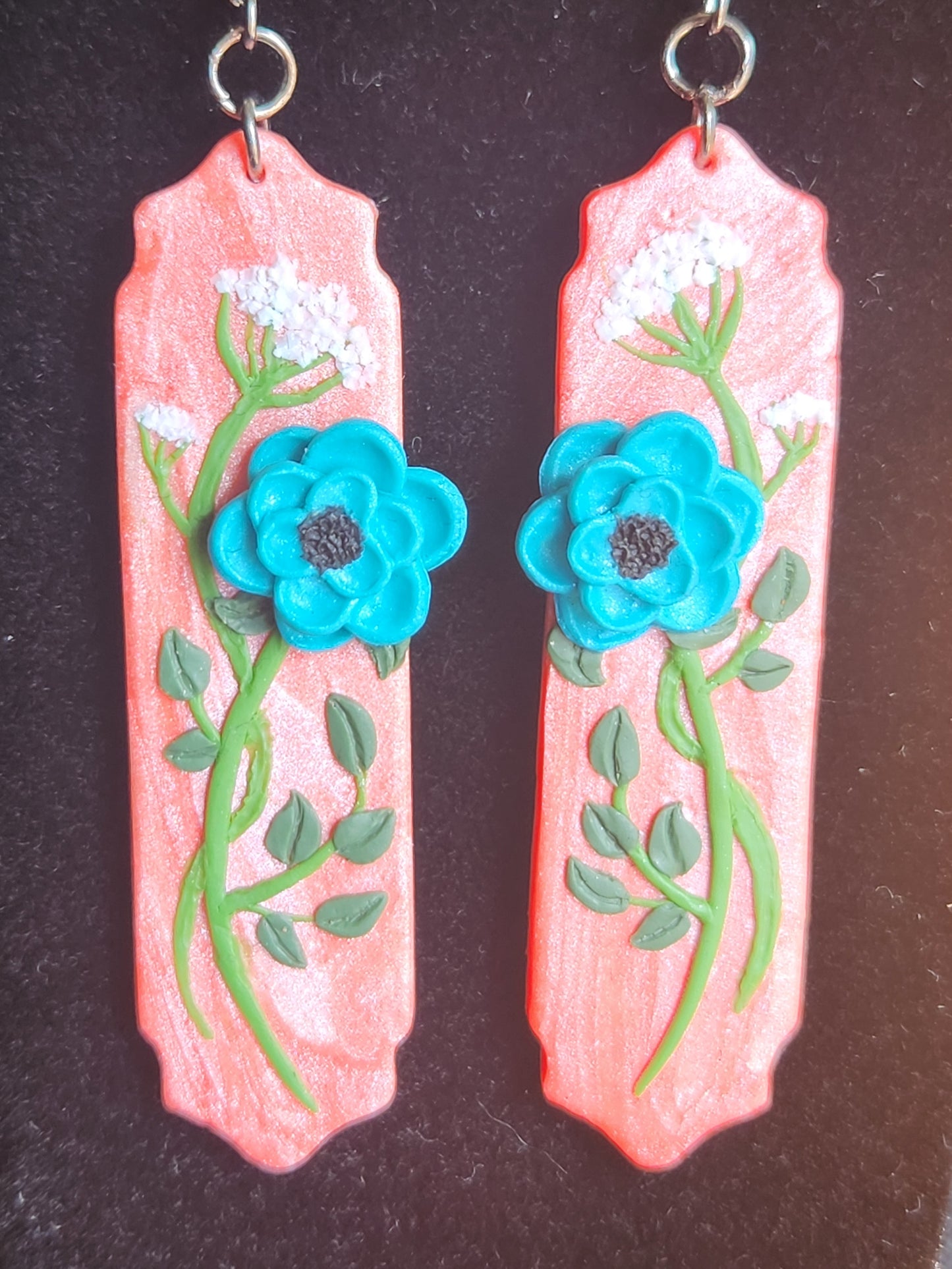 Blue Poppy Flower earrings