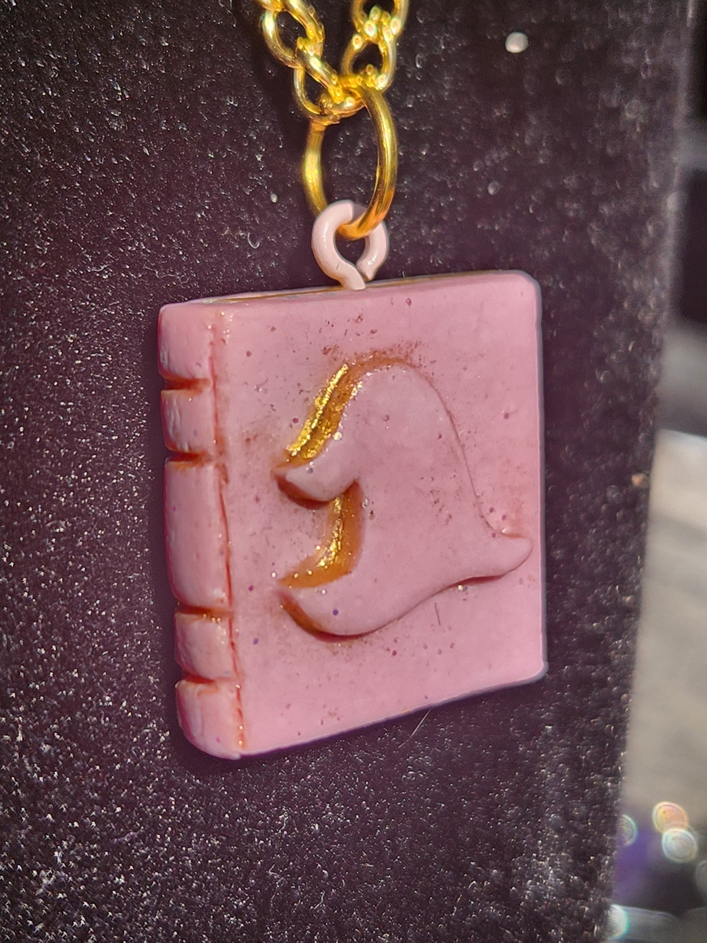 B2: Pink Witch Grimoire pendant
